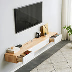 Meuble TV mural rectangulaire en bois avec rangement