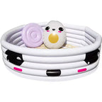 SCS Direct Aquamazing Large Inflatable Kiddie Pool - Cute Ramen Bowl Theme w Play Pillow Floats & Accessories -Measures 67 x 26 Family Sized