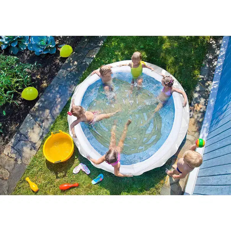 SCS Direct Aquamazing Grande Piscine Gonflable pour Enfants – Thème Bol de Ramen Mignon avec Coussinets et Accessoires de Jeu Flottants – Mesure 170 x 66 cm, Taille Familiale