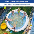SCS Direct Aquamazing Grande Piscine Gonflable pour Enfants – Thème Bol de Ramen Mignon avec Coussinets et Accessoires de Jeu Flottants – Mesure 170 x 66 cm, Taille Familiale