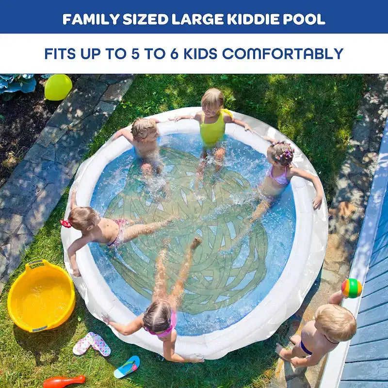 SCS Direct Aquamazing Grande Piscine Gonflable pour Enfants – Thème Bol de Ramen Mignon avec Coussinets et Accessoires de Jeu Flottants – Mesure 170 x 66 cm, Taille Familiale