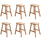 Tabourets de bar sans dossier en rotin et bois de chêne brun