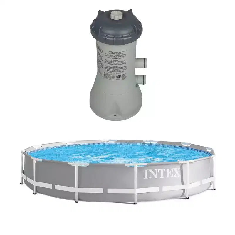 Intex 12' x 30 Steel Frame Above Ground Pool & 1000 GPH Above Ground Pool Pump