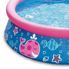 Piscine gonflable ronde Summer Waves P1000515B167 Quick Set de 1,52 m x 38 cm pour enfants et tout-petits, motif baleine rose