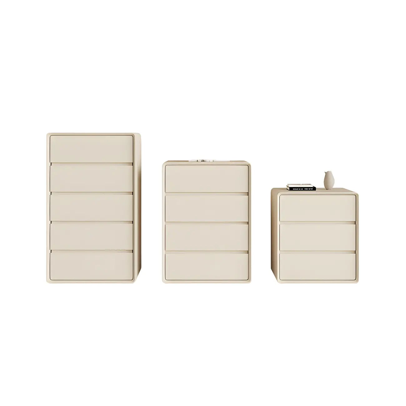 Commodes classiques en bois beige avec tiroirs à fermeture amortie