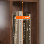 Bibliothèque à cinq niveaux sur roulettes, en bois brun noyer, style milieu du siècle