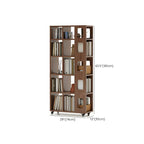 Bibliothèque à cinq niveaux sur roulettes, en bois brun noyer, style milieu du siècle