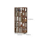 Bibliothèque à cinq niveaux sur roulettes, en bois brun noyer, style milieu du siècle