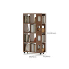 Bibliothèque à cinq niveaux sur roulettes, en bois brun noyer, style milieu du siècle