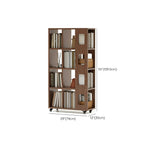 Bibliothèque à cinq niveaux sur roulettes, en bois brun noyer, style milieu du siècle