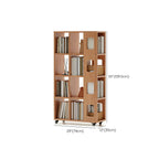 Bibliothèque à cinq niveaux sur roulettes, en bois brun noyer, style milieu du siècle