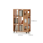 Bibliothèque à cinq niveaux sur roulettes, en bois brun noyer, style milieu du siècle
