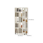Bibliothèque à cinq niveaux sur roulettes, en bois brun noyer, style milieu du siècle