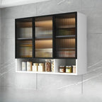 vaisselier mural gris en bois pour cuisine