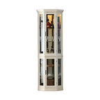 Vitrine d'angle classique en bois blanc et verre à 5 étagères