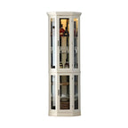 Vitrine d'angle classique en bois blanc et verre à 5 étagères