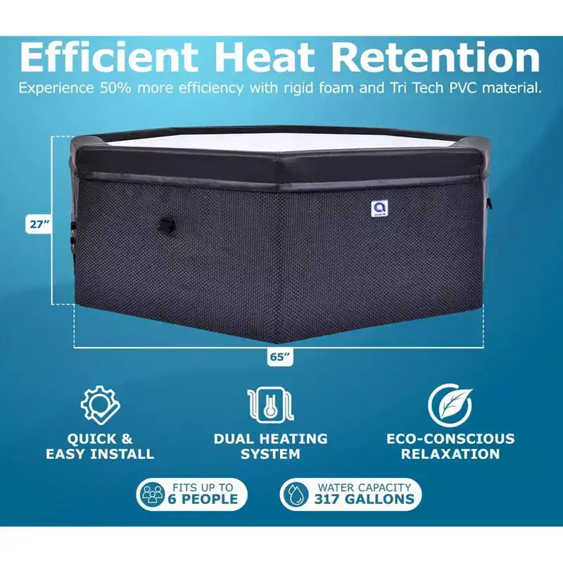 Spa portable avec parois en mousse rigide pour 6 personnes Pool Central Avenli Aegean