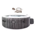 INTEX 28439EP PureSpa Plus Greywood Inflatable Hot Tub Bubble Jet Spa and Maintenance Accessory Kit with Brush, Skimmer and Scrubber