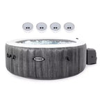 Intex PureSpa Plus Inflatable Hot Tub Jet Spa w/ 4 Battery Multi-Colored Lights