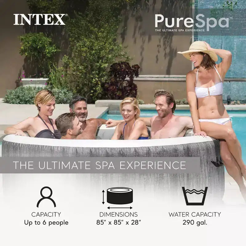 Spa gonflable INTEX PureSpa Plus et cartouches filtrantes INTEX Type S1 (paquet de 6)