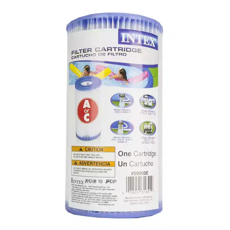 Piscine Ronde à Cadre Métallique Intex 3,66 m x 76 cm et Cartouche de Rechange (Lot de 12)