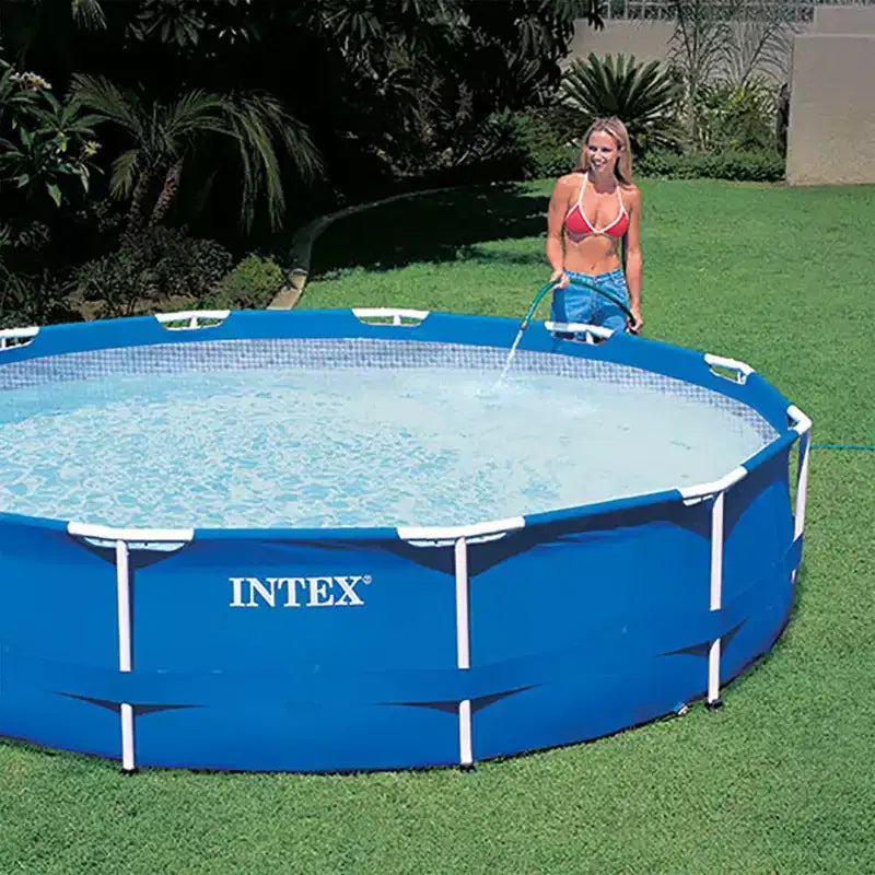 Piscine Ronde à Cadre Métallique Intex 3,66 m x 76 cm et Cartouche de Rechange (Lot de 12)