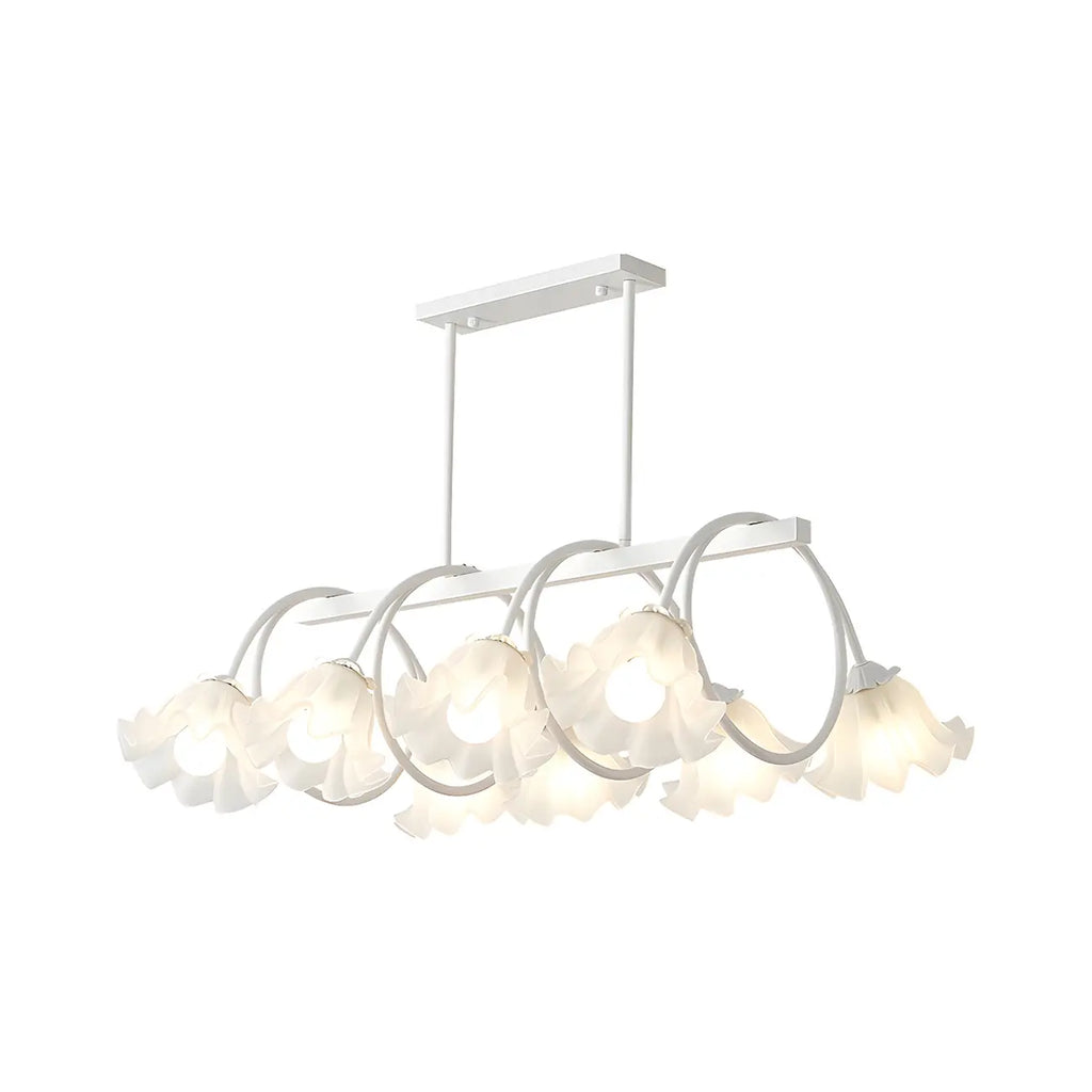 Suspension contemporaine en verre à motif floral pour îlot de lumière