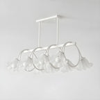 Suspension contemporaine en verre à motif floral pour îlot de lumière