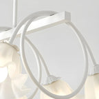 Suspension contemporaine en verre à motif floral pour îlot de lumière
