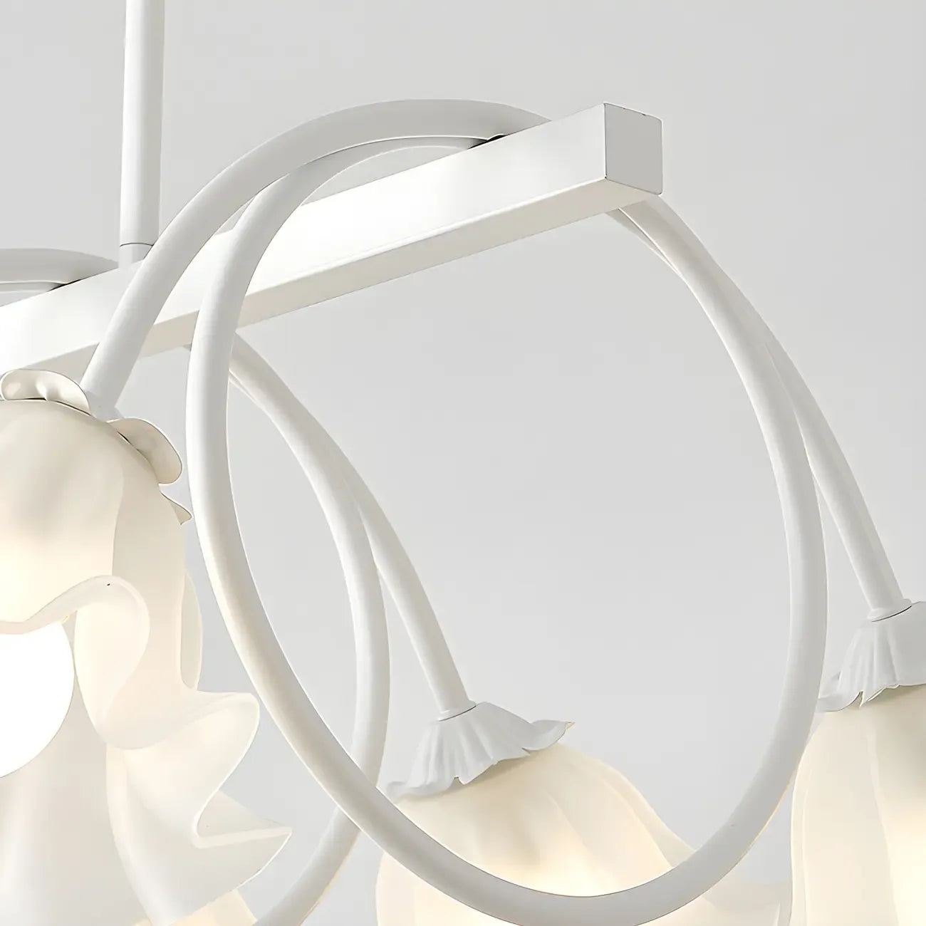 Suspension contemporaine en verre à motif floral pour îlot de lumière