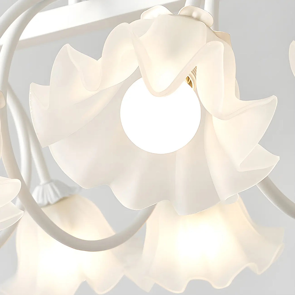 Suspension contemporaine en verre à motif floral pour îlot de lumière