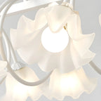 Suspension contemporaine en verre à motif floral pour îlot de lumière
