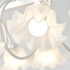 Suspension contemporaine en verre à motif floral pour îlot de lumière
