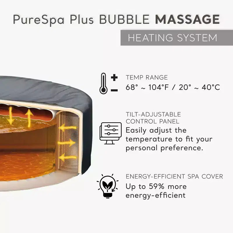 Intex PureSpa Plus Bain à remous gonflable portable, 77 x 28, avec plateau de téléphone pour spa