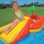 Centre de jeux aquatique gonflable Intex 100 x 77 pour enfants avec piscine familiale de 2,6 m x 1,75 m pour 2-3 enfants, bleu et blanc