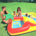 Centre de jeux aquatique gonflable Intex 100 x 77 pour enfants avec piscine familiale de 2,6 m x 1,75 m pour 2-3 enfants, bleu et blanc
