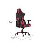 Flash Furniture X20 Sedia da gaming, sedia da ufficio da corsa per computer PC, regolabile con schienale reclinabile e ruote trasparenti