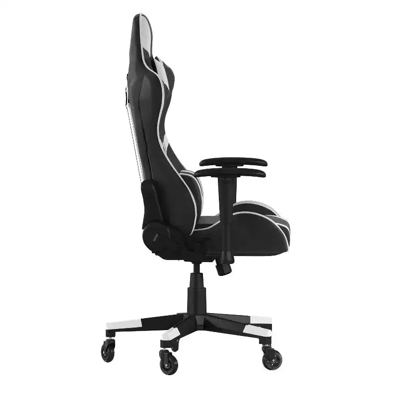 Flash Furniture X20 Sedia da gaming, sedia da ufficio da corsa per computer PC, regolabile con schienale reclinabile e ruote trasparenti