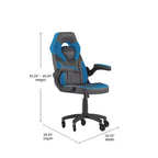 Sedia da gaming Flash Furniture X10 sedia da ufficio da corsa per PC computer con braccioli ribaltabili e ruote trasparenti