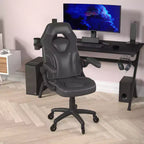 Sedia da gaming Flash Furniture X10 sedia da ufficio da corsa per PC computer con braccioli ribaltabili e ruote trasparenti
