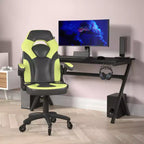 Sedia da gaming Flash Furniture X10 sedia da ufficio da corsa per PC computer con braccioli ribaltabili e ruote trasparenti