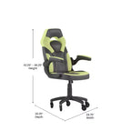 Sedia da gaming Flash Furniture X10 sedia da ufficio da corsa per PC computer con braccioli ribaltabili e ruote trasparenti