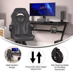 Sedia da gaming Flash Furniture X10 sedia da ufficio da corsa per PC computer con braccioli ribaltabili e ruote trasparenti