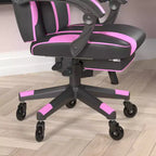 Chaise de jeu Flash Furniture X40, chaise d'ordinateur de course avec dossier et accoudoirs entièrement inclinables et roulettes transparentes, repose-pieds coulissant