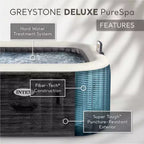 Spa Gonflable Carré Portable Intex PureSpa Plus avec 190 Jets à Bulles et Pompe Chauffante Intégrée