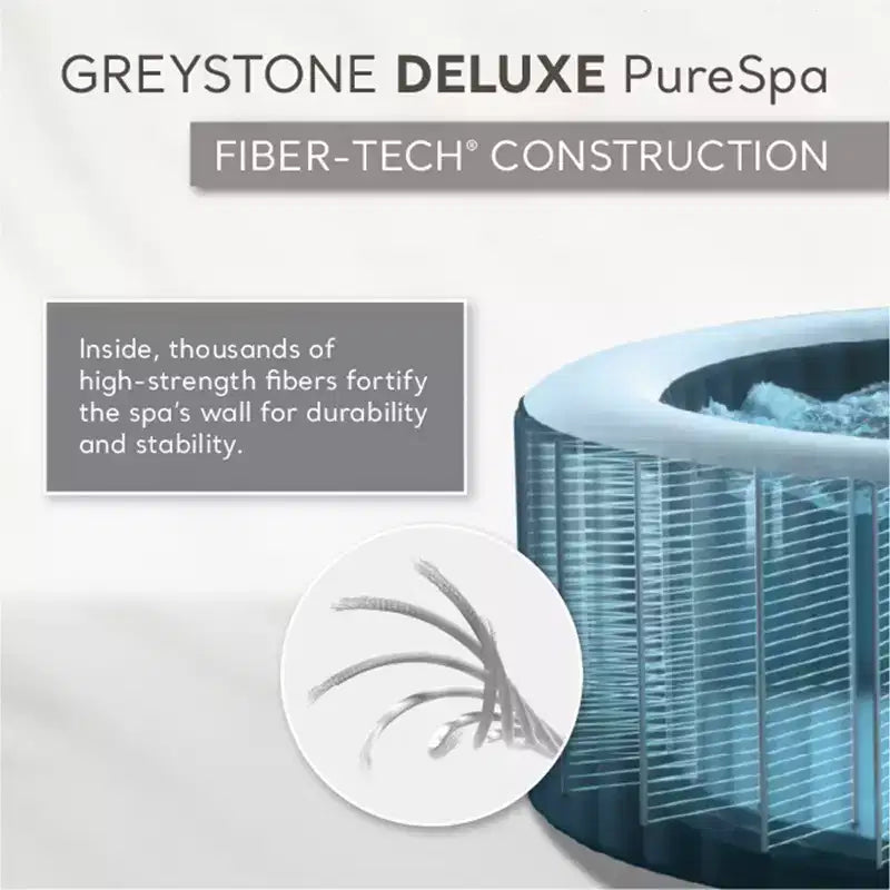 Spa Gonflable Carré Portable Intex PureSpa Plus avec 190 Jets à Bulles et Pompe Chauffante Intégrée