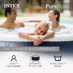 Intex PureSpa Plus - Spa gonflable rond portable 4 ou 6 places avec jets apaisants et pompe de chauffage intégrée