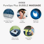 Intex PureSpa Plus - Spa gonflable rond portable 4 ou 6 places avec jets apaisants et pompe de chauffage intégrée