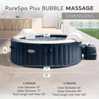Intex PureSpa Plus - Spa gonflable rond portable 4 ou 6 places avec jets apaisants et pompe de chauffage intégrée