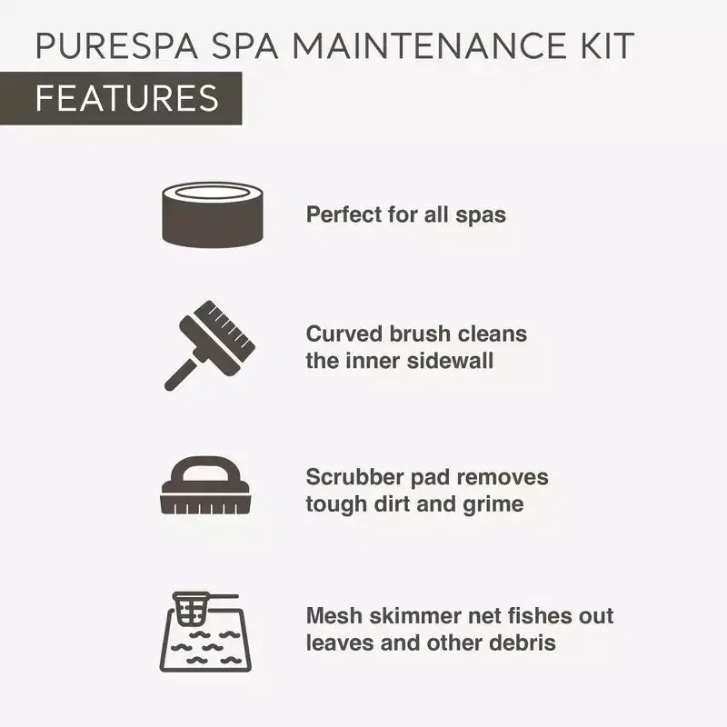 Spa gonflable carré Intex PureSpa Plus avec kit d'accessoires d'entretien
